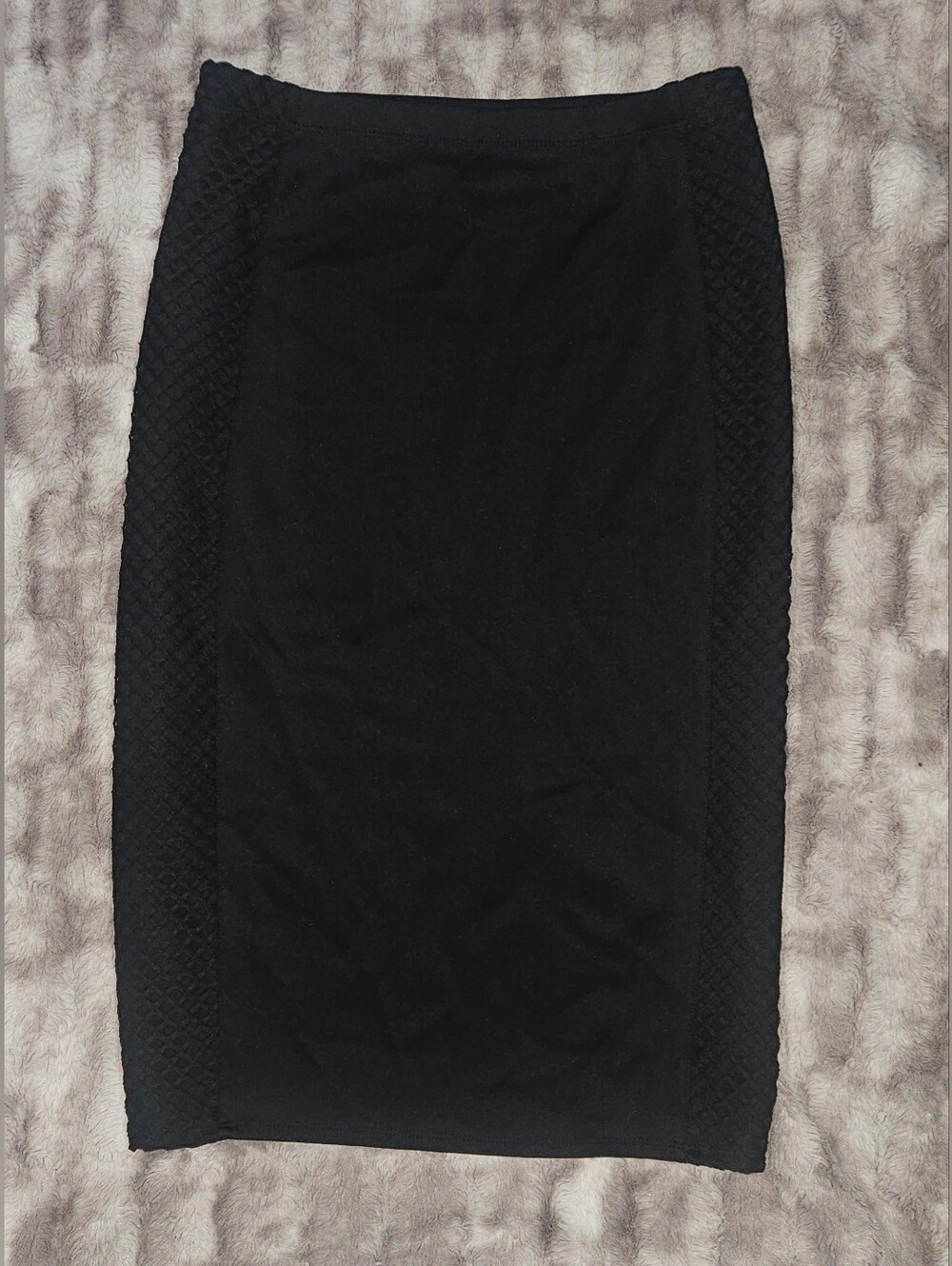 Xhilaration Black Textured-Side Pencil Skirt